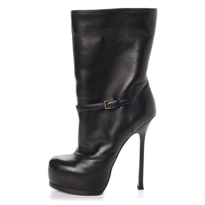 Saint Laurent Nappa Shearling Tribtoo 105 Platform Boots Black 1 of 15