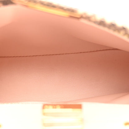 Fendi Snakeskin Mini Peekaboo Iconic Satchel Pink Green 5 of 14