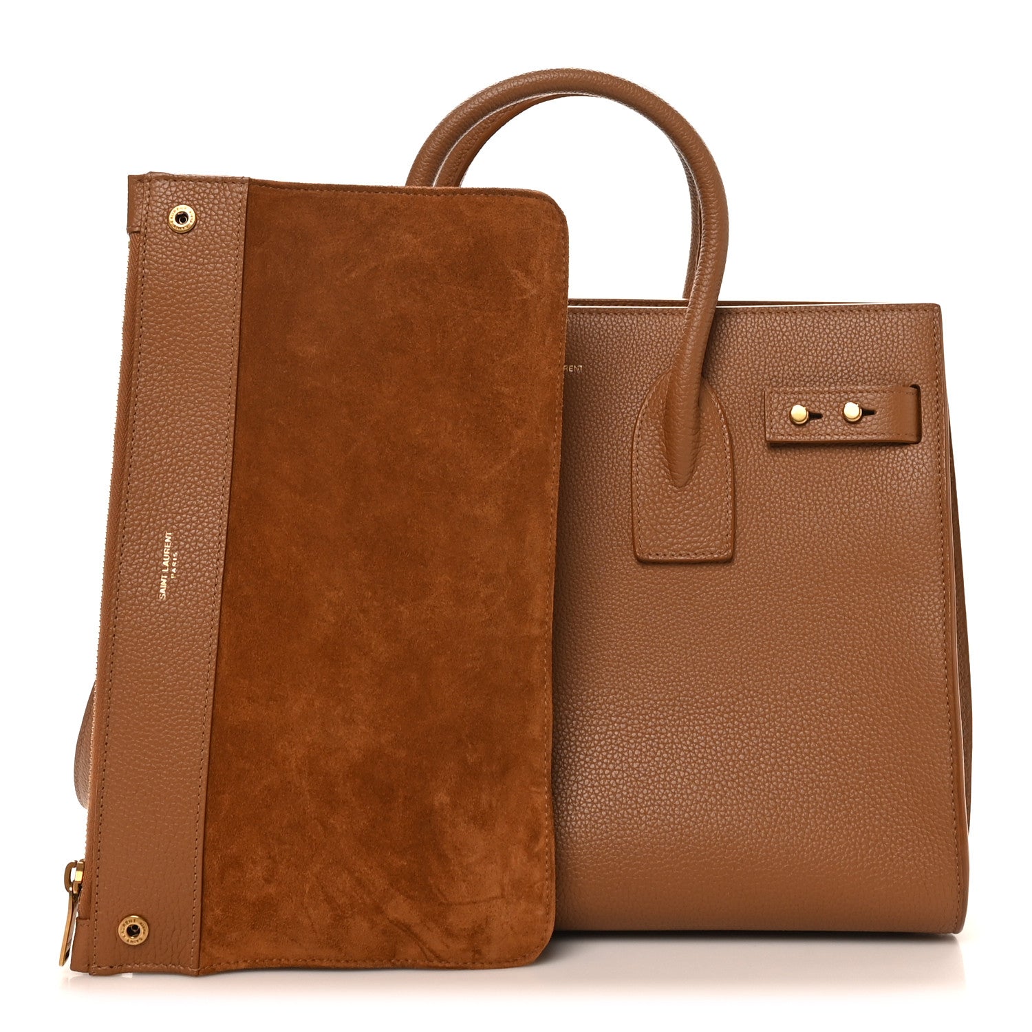 Saint Laurent Grained Calfskin Small Sac De Jour Saddle Brown 3 of 10