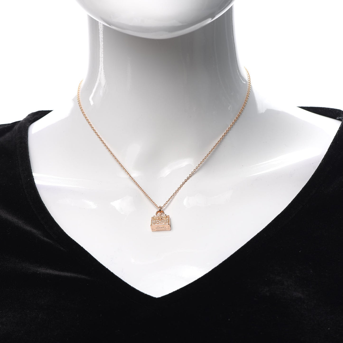 18K Rose Gold Diamond Kelly Amulette Pendant Necklace