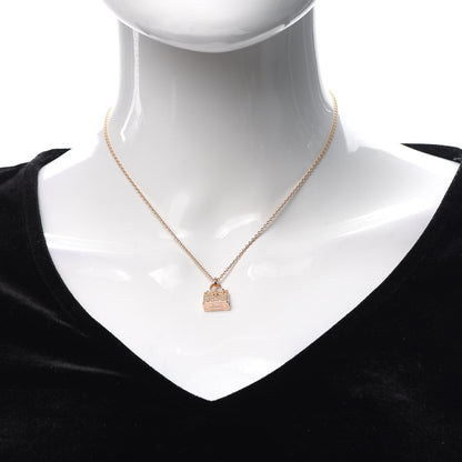 Hermes 18K Rose Gold Diamond Kelly Amulette Pendant Necklace 2 of 6