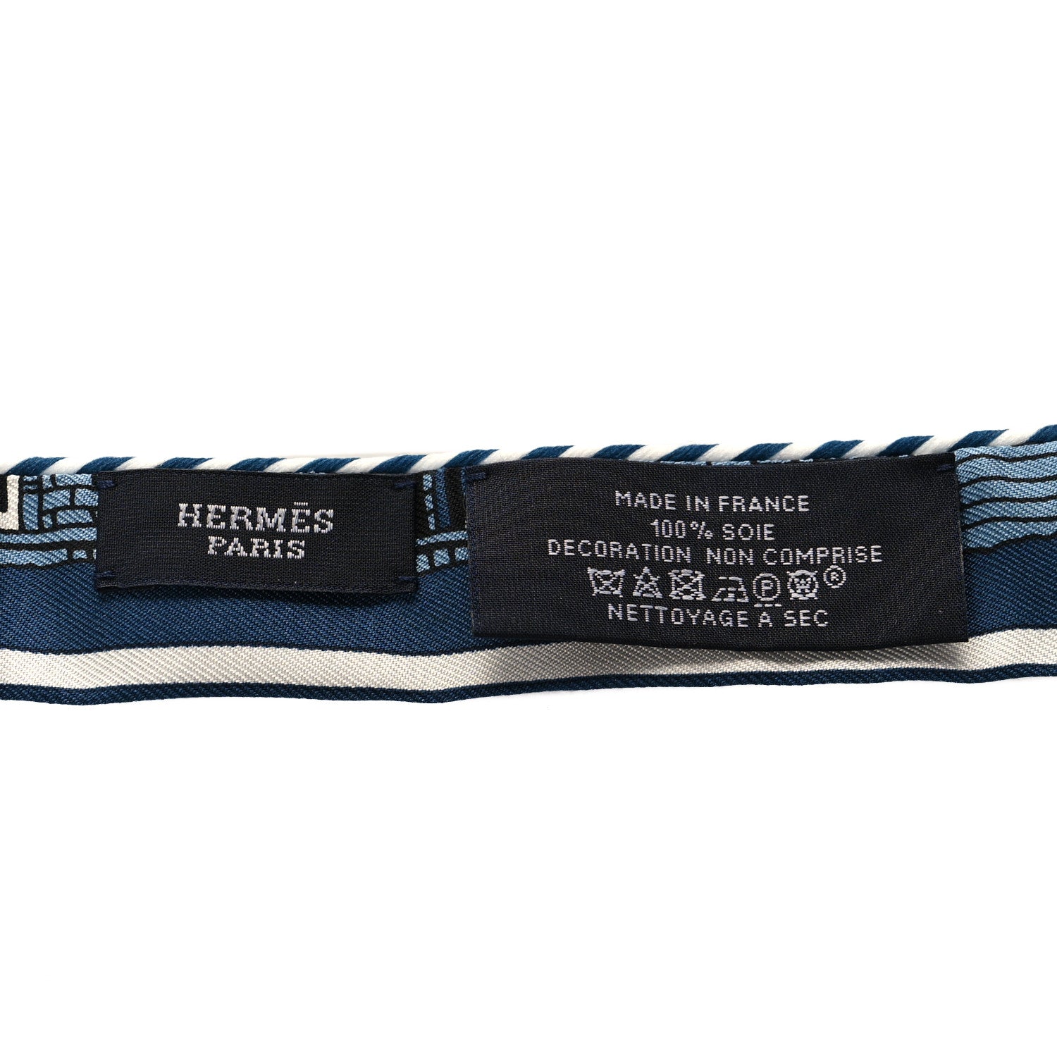 Hermes Silk Doll Candy Twilly Bleu Ardoise Jaune 3 of 3