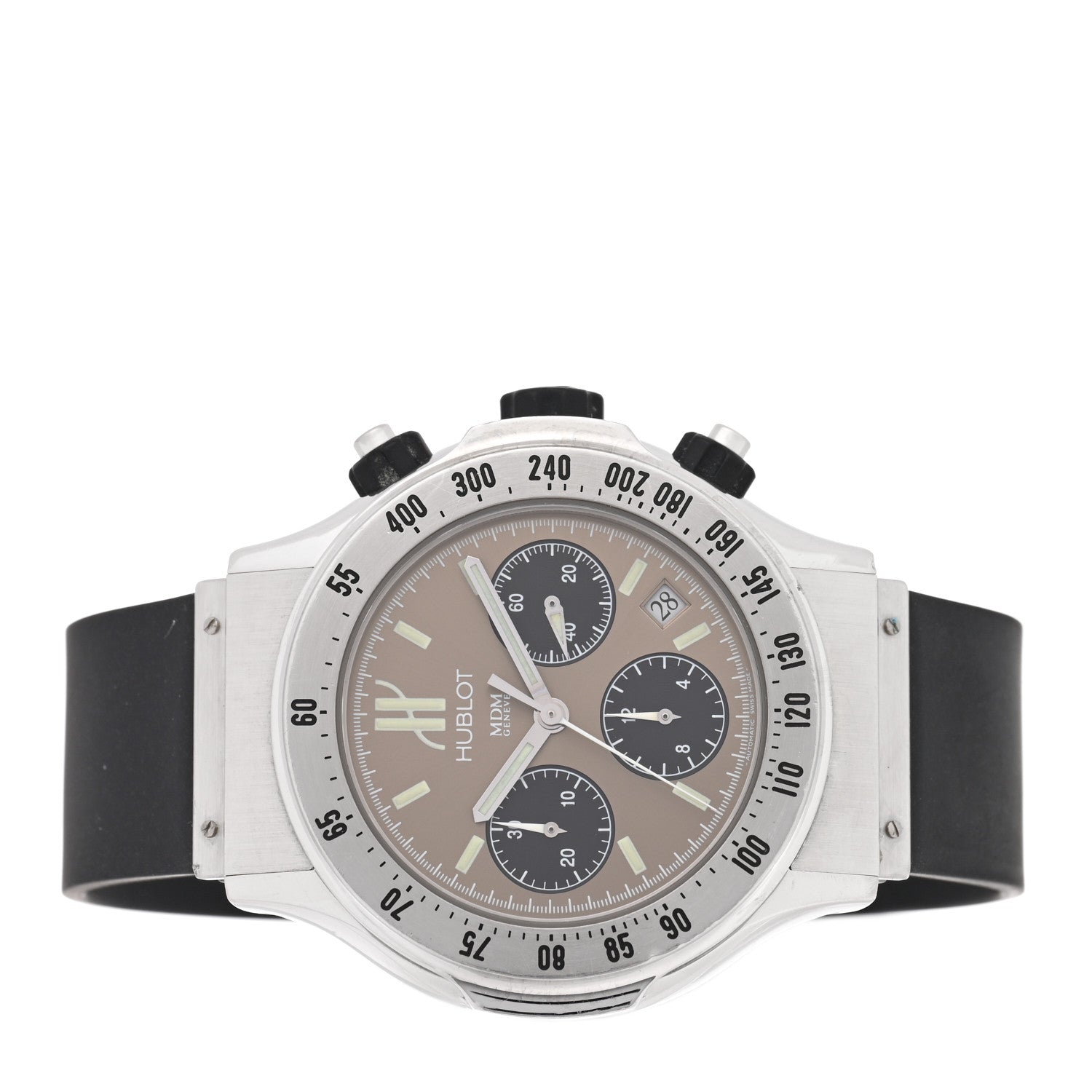 Hublot Stainless Steel Rubber 42mm MDM Super B Chronograph Automatic Watch Brown 1920.1 2 of 4