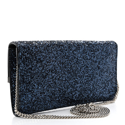 Jimmy Choo Glitter Emmie Clutch Blue 3 of 9