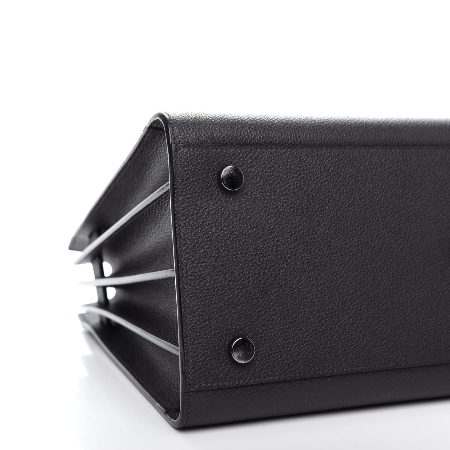 Grained Calfskin Small Sac De Jour Coal