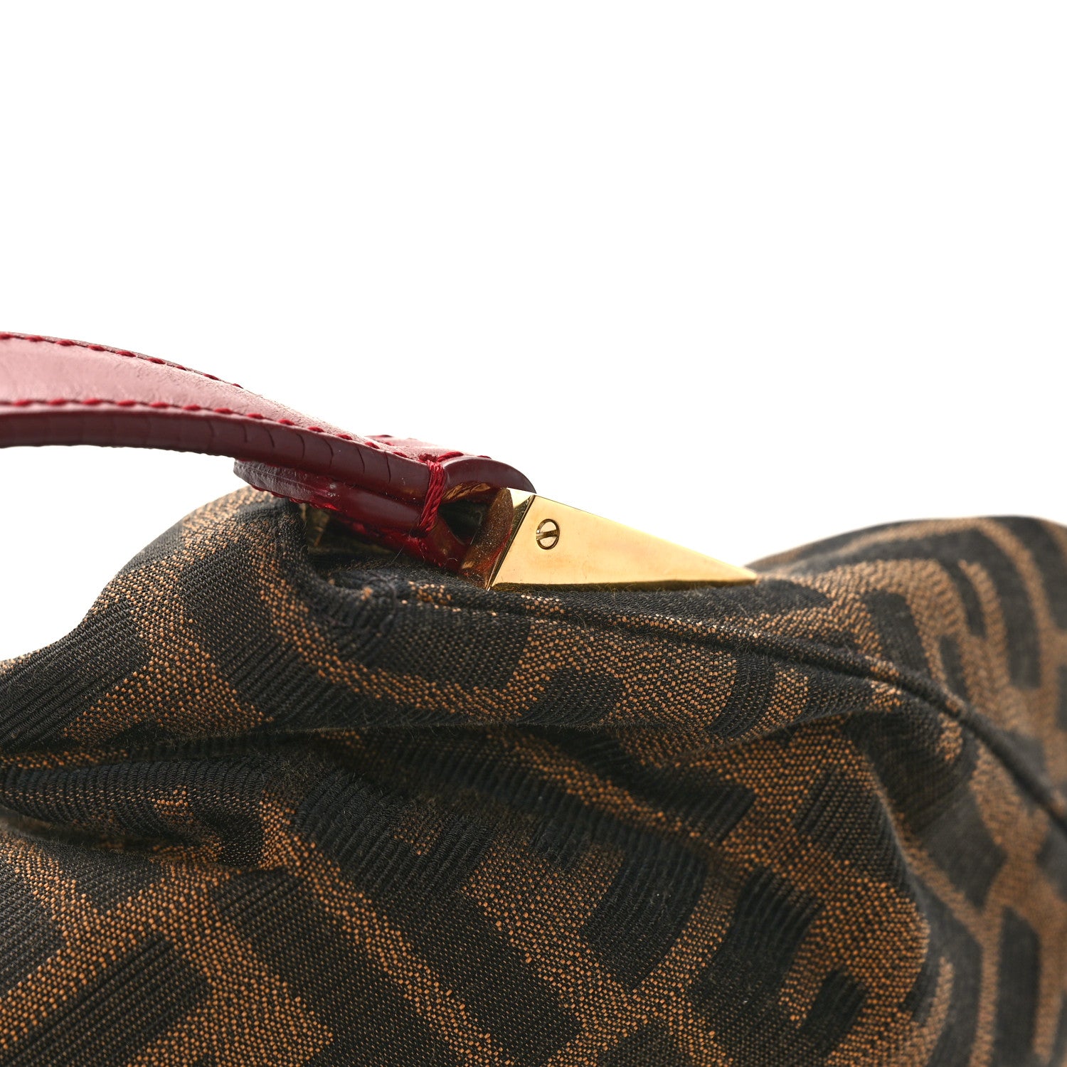 Fendi Zucca Enamel Big Forever Mama Baguette Tobacco Rosso 9 of 10