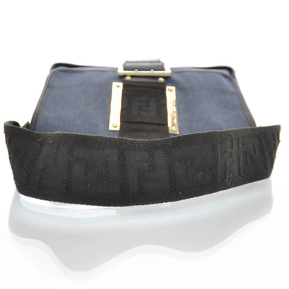 Fendi Denim Shoulder Bag Blue Black 6 of 9