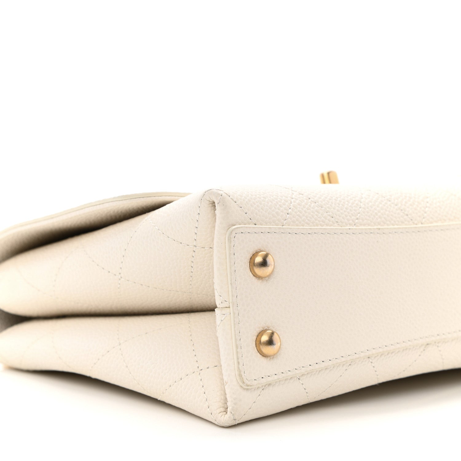 Chanel Grained Calfskin Small Stitched Flap White 9 of 11
