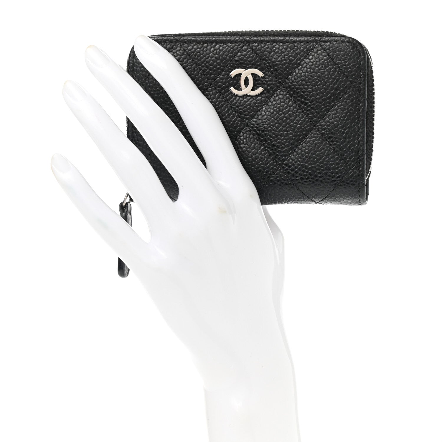 Chanel Caviar Quilted Classic Zipped Coin Purse Black 2 of 8