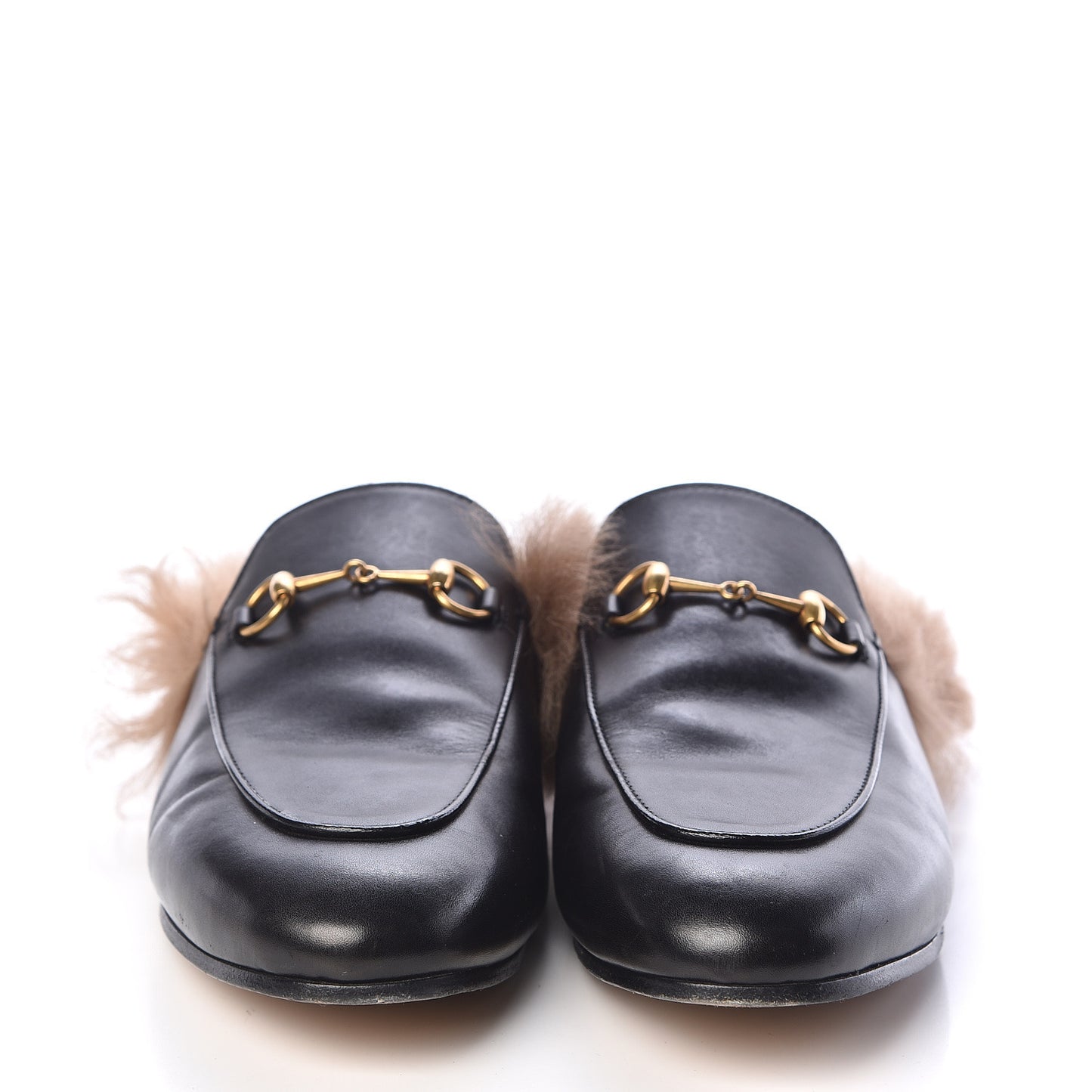 Calfskin Fur Womens Princetown Slippers 41 Black