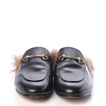 Gucci Calfskin Fur Womens Princetown Slippers 41 Black 2 of 12