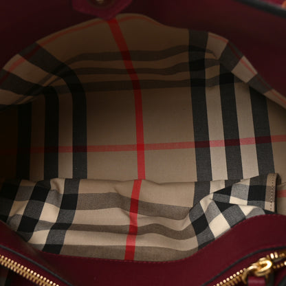 Burberry Grainy Calfskin Medium Milton Satchel Burgundy Red 5 of 9