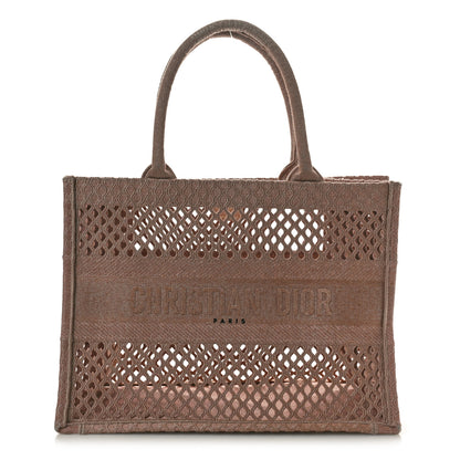 Christian Dior Mesh Embroidered Medium Book Tote Clay 1 of 10