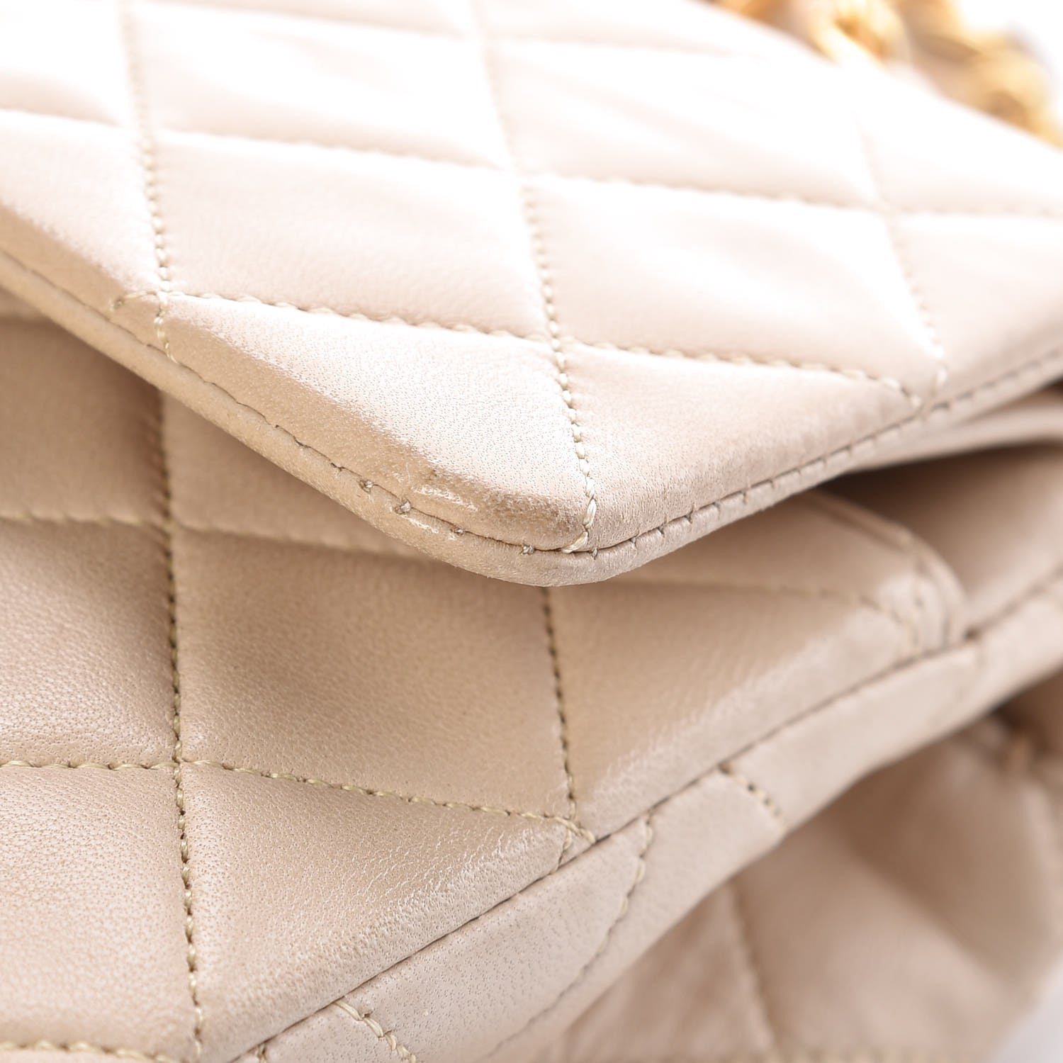 Chanel Lambskin Quilted Small Double Flap Beige 14 of 16