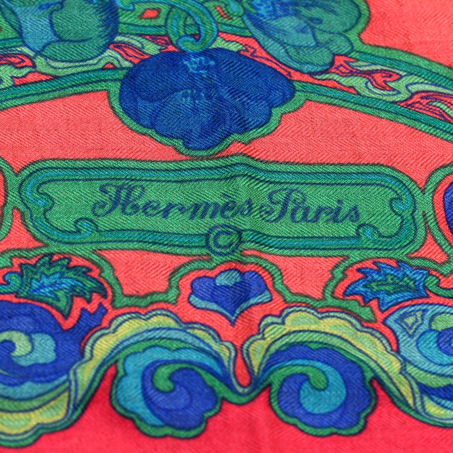 Hermes Cashmere Silk Anemones Shawl 140 3 of 4