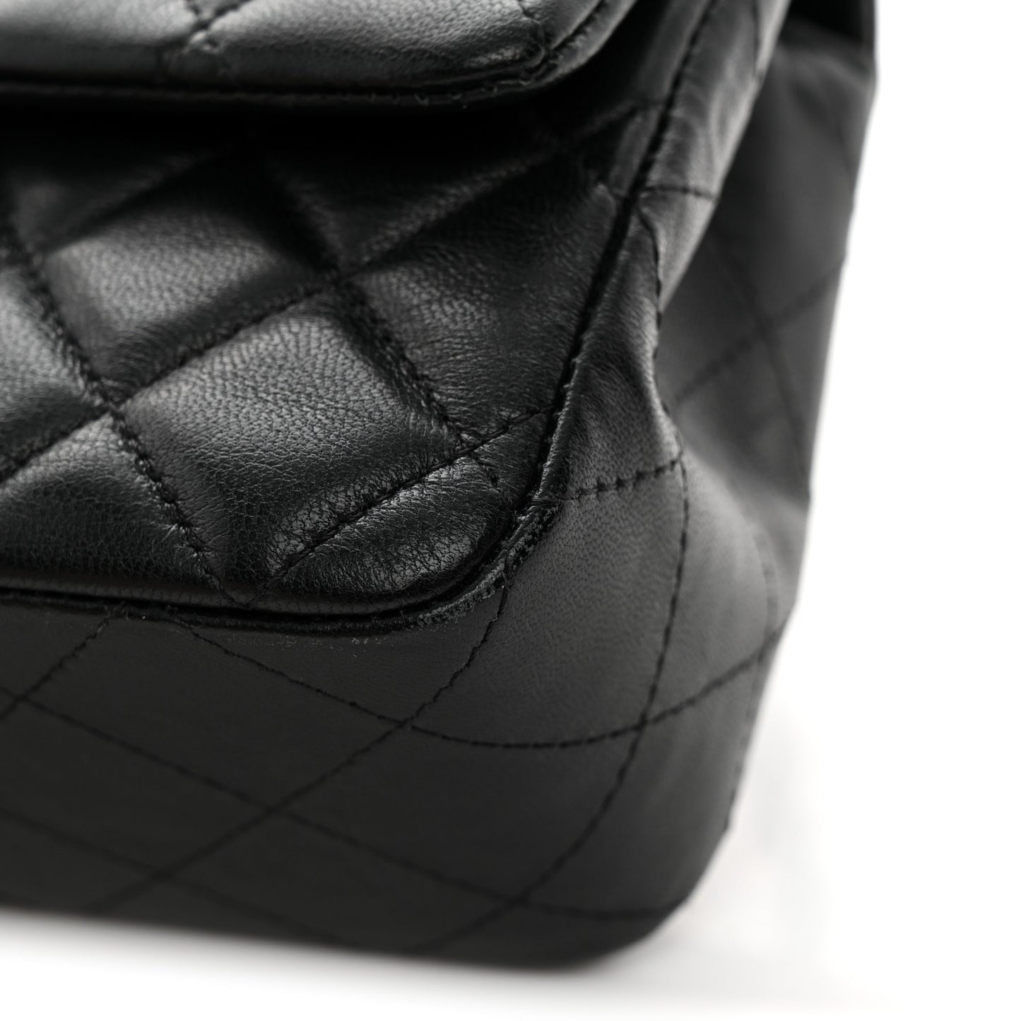 Lambskin Quilted Mini Rectangular Flap So Black