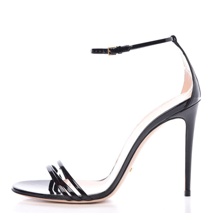 Gucci Patent Strappy Removable Sock Sandals 40.5 Skin Hibiscus Red Black 2 of 17