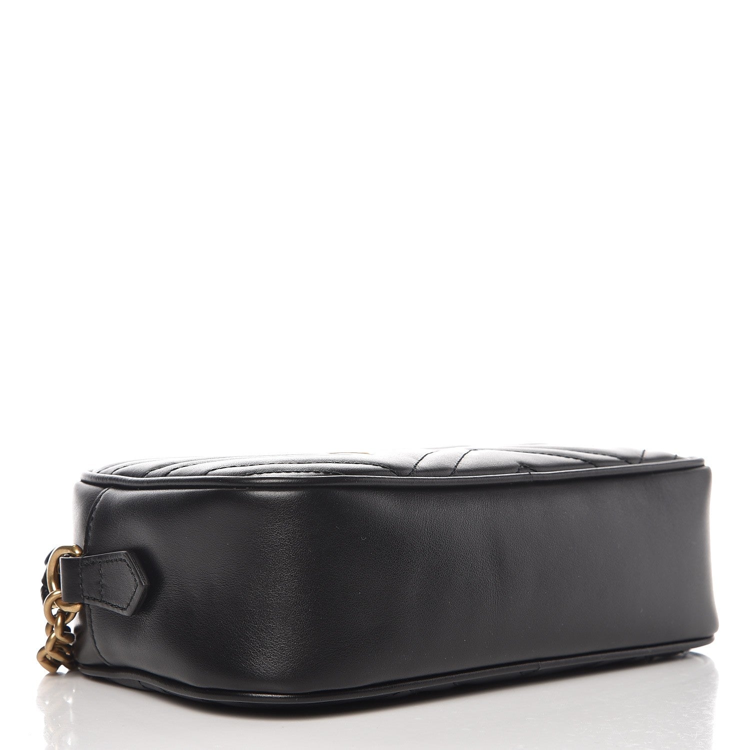 Gucci Calfskin Matelasse Small GG Marmont Chain Shoulder Bag Black 4 of 7