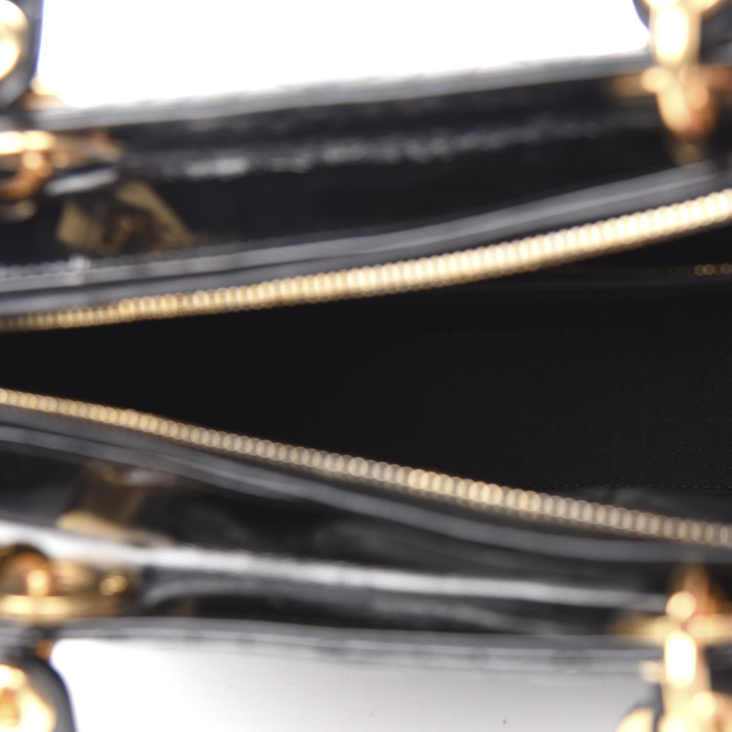 Patent Cannage Large Lady Dior Black