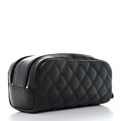 Chanel Caviar Quilted Toiletry Case With Chain Black 3 of 8