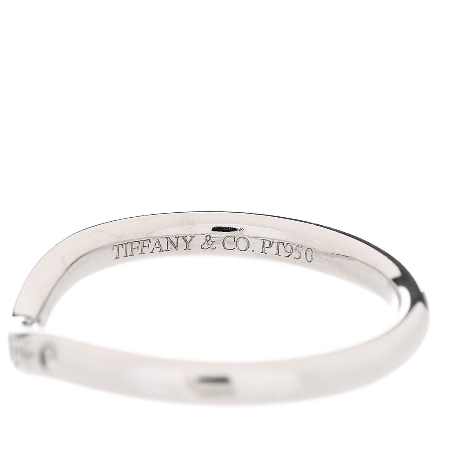 Tiffany Platinum Diamond Elsa Peretti Curved Wedding Band Ring 46 3.75 5 of 5