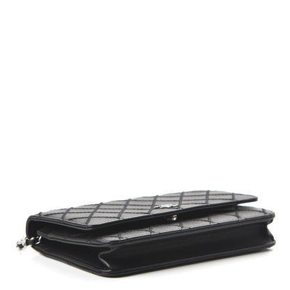 Chanel Calfskin Whipstitch Wallet On Chain WOC Black 4 of 12