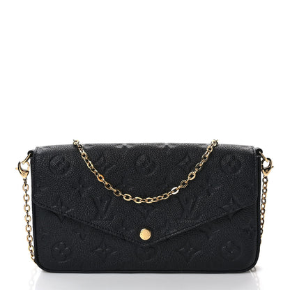 Louis Vuitton Empreinte Pochette Felicie Chain Wallet Black 3 of 10