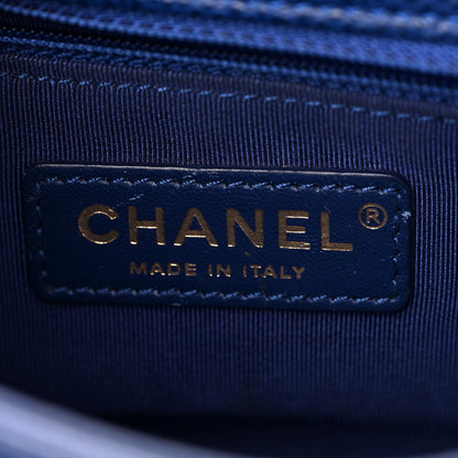 Chanel Caviar Mini Carry Around Flap Bag Blue 6 of 10