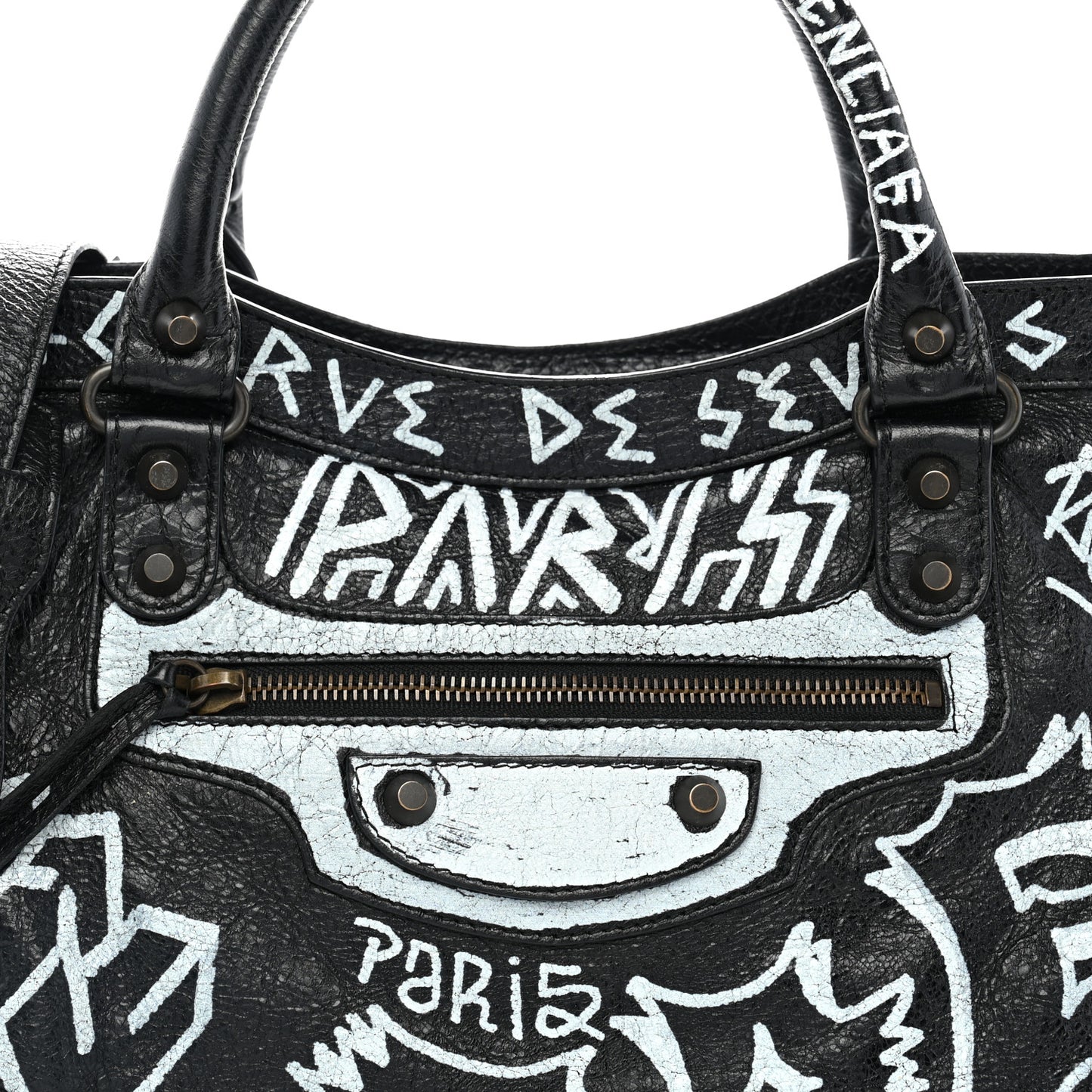 Agneau Arena Graffiti All Over Classic Hardware City Black White