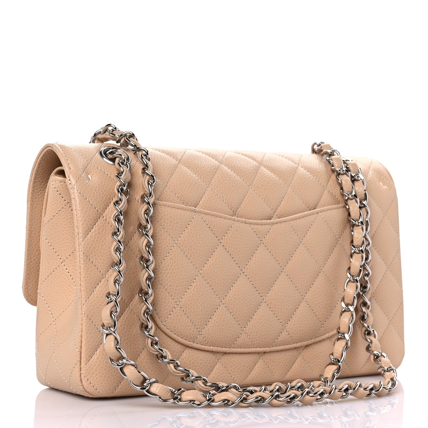 Chanel Caviar Quilted Medium Double Flap Beige 3 of 9