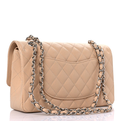Chanel Caviar Quilted Medium Double Flap Beige 3 of 9
