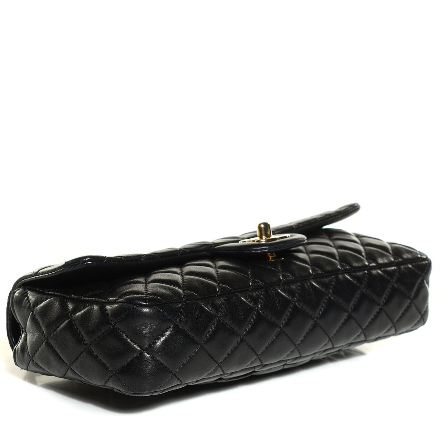 Lambskin Quilted East West Valentine Charms Flap Black