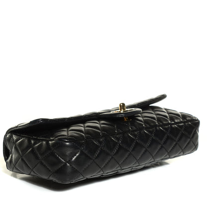 Chanel Lambskin Quilted East West Valentine Charms Flap Black 4 of 9