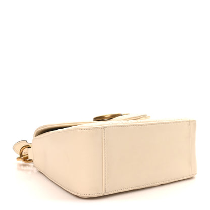 Gucci Calfskin Matelasse Mini GG Marmont Top Handle Shoulder Bag White 4 of 10