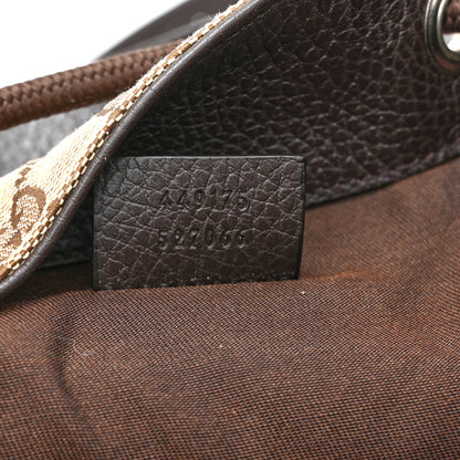 Gucci Monogram Dollar Calfskin O Drawstring Backpack Beige Ebony Testa di Moro Dark Chocolate 7 of 11