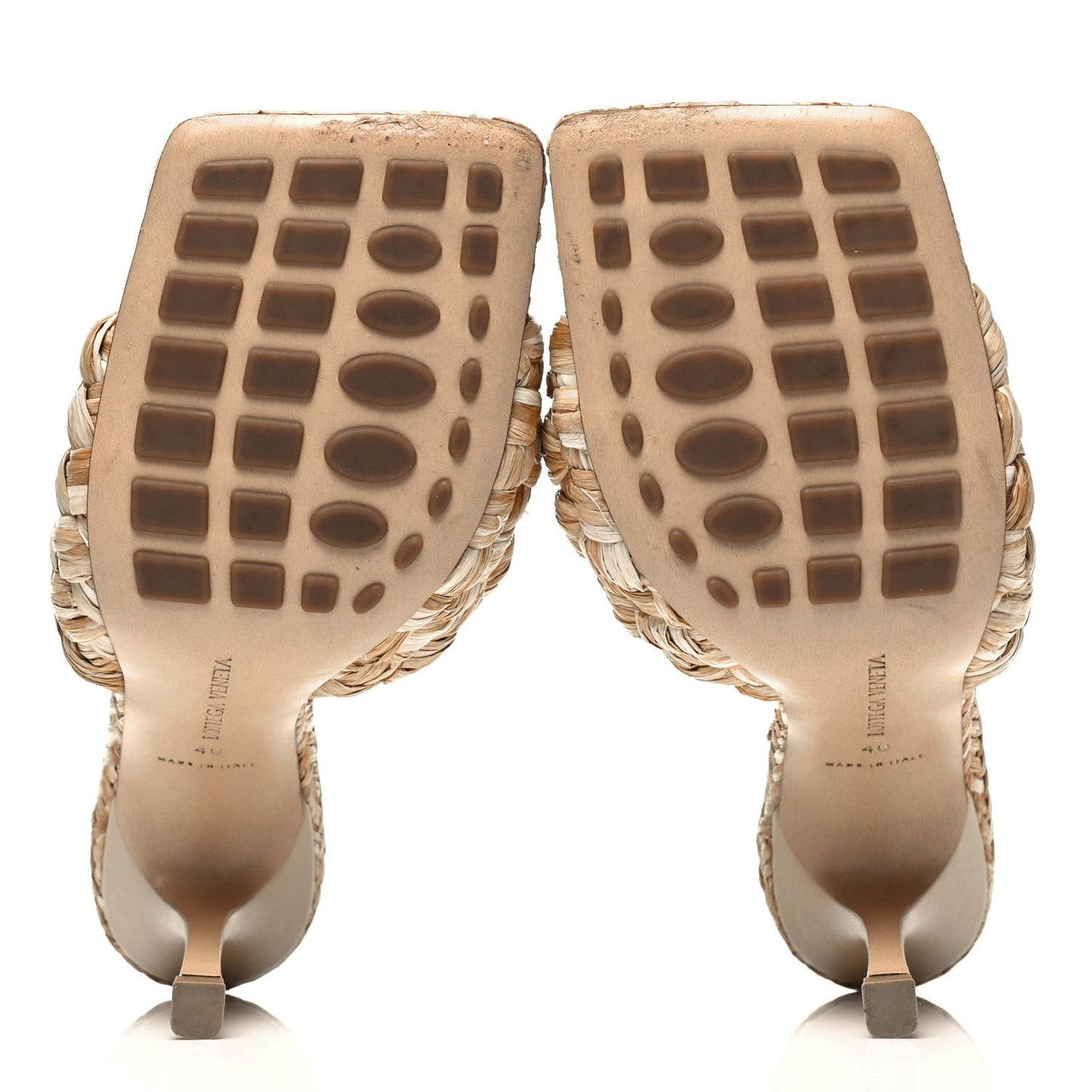 Raffia Twisted Intrecciato Stretch Mule Sandals 40 Macadamia