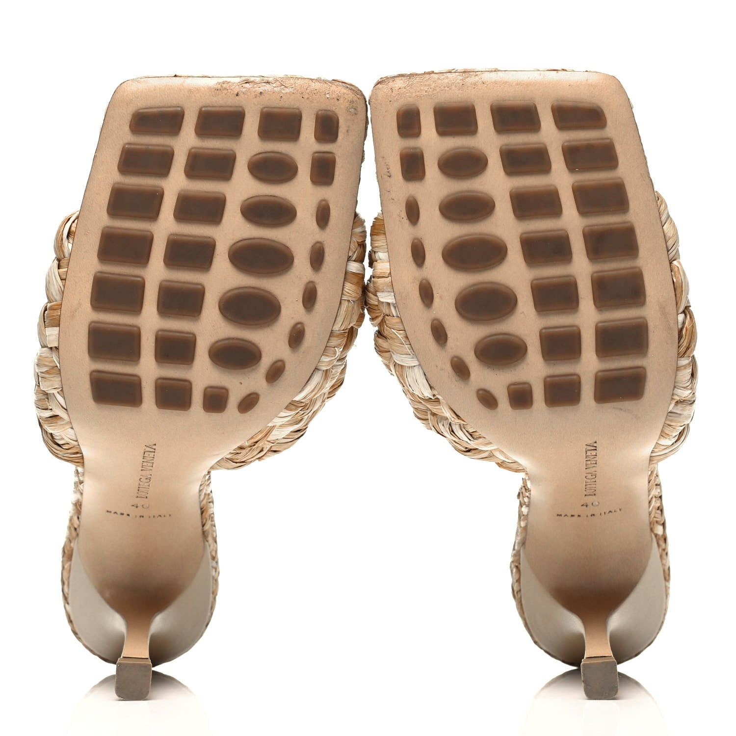 Bottega Veneta Raffia Twisted Intrecciato Stretch Mule Sandals 40 Macadamia 5 of 8