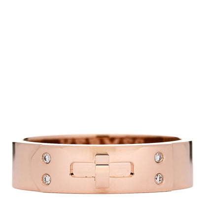 Hermes 18K Rose Gold Diamond PM Kelly Ring 53 6.5 1 of 5