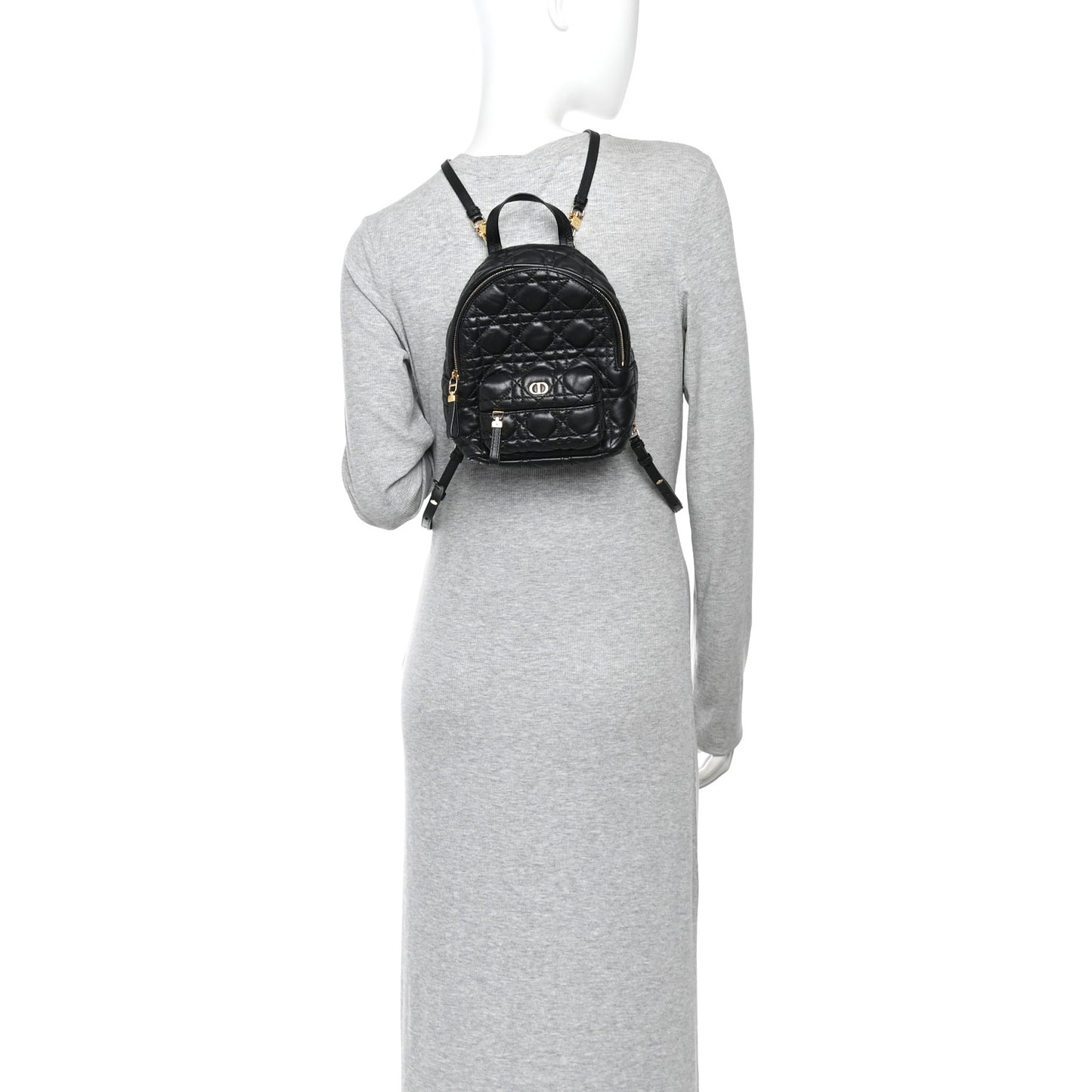 Lambskin Cannage Mini Backpack Black