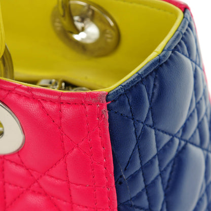 Christian Dior Lambskin Cannage Medium Tri-Color Lady Dior Pink 9 of 11