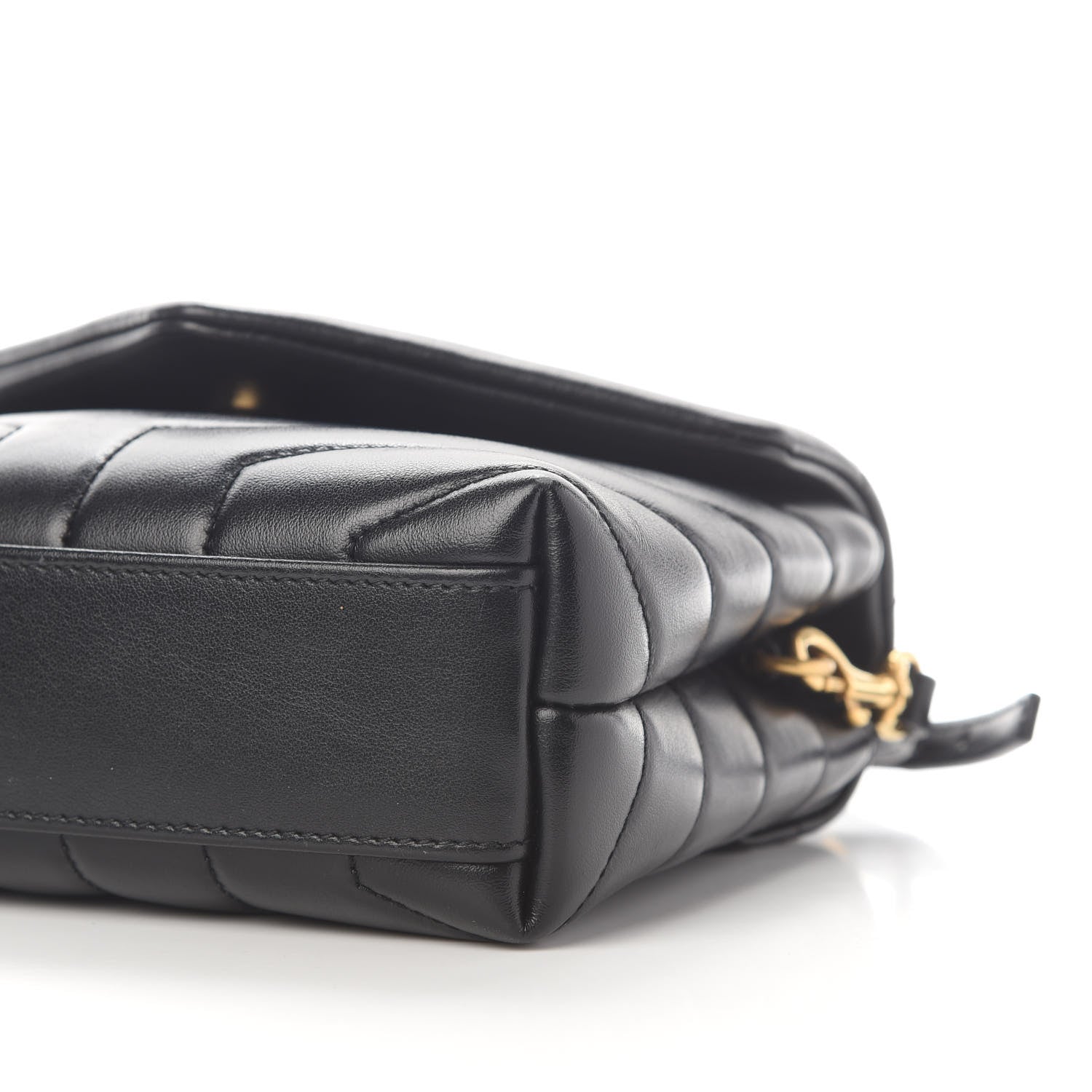 Saint Laurent Calfskin Y Quilted Monogram Toy Loulou Crossbody Bag Black 8 of 9