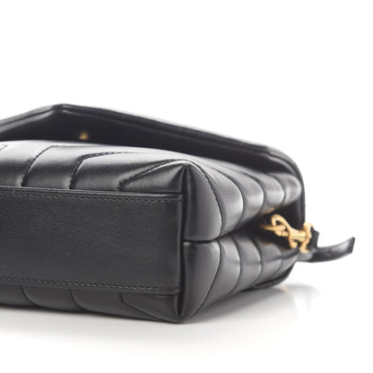 Saint Laurent Calfskin Y Quilted Monogram Toy Loulou Crossbody Bag Black 8 of 9