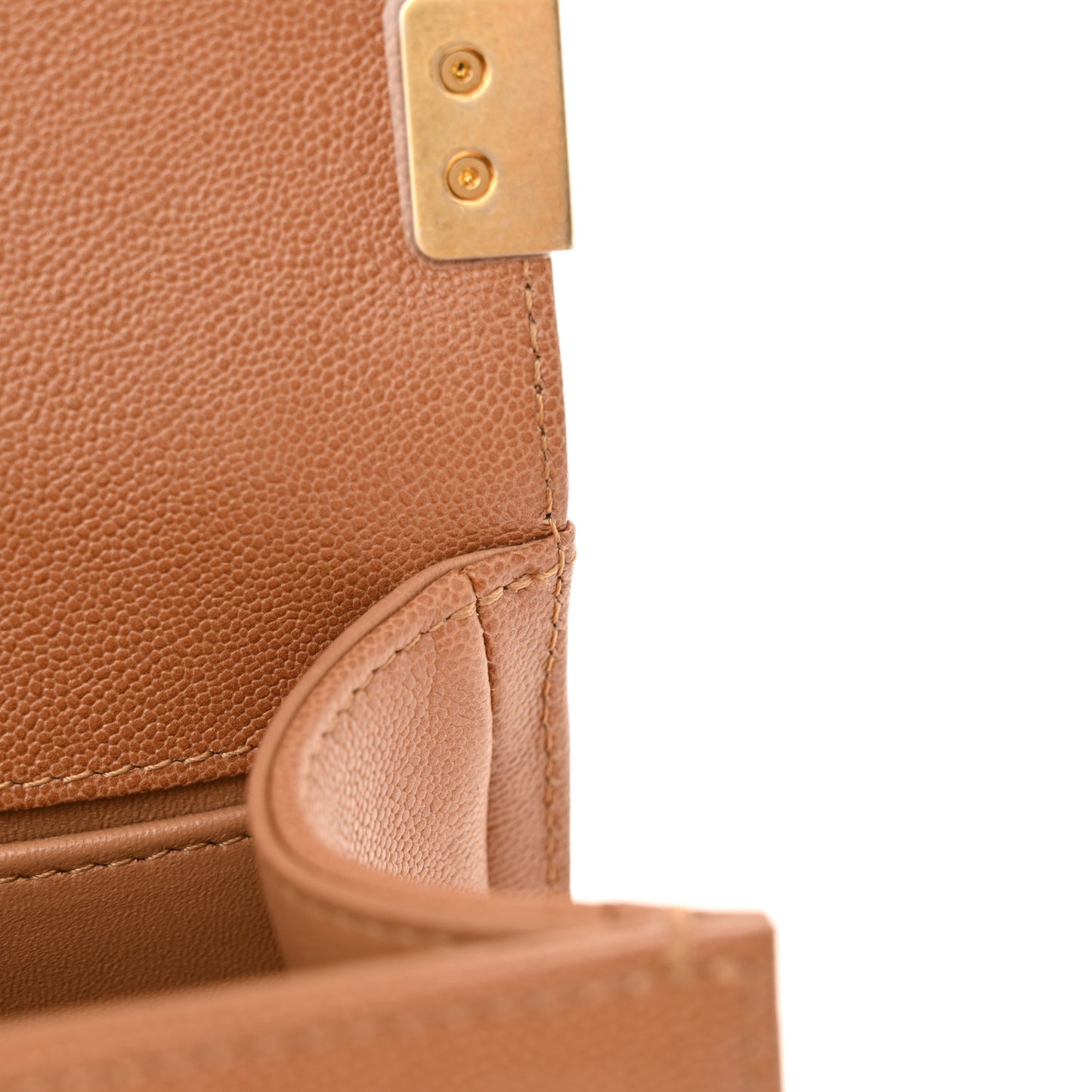 Caviar Quilted Chain Around Medium Boy Flap Beige