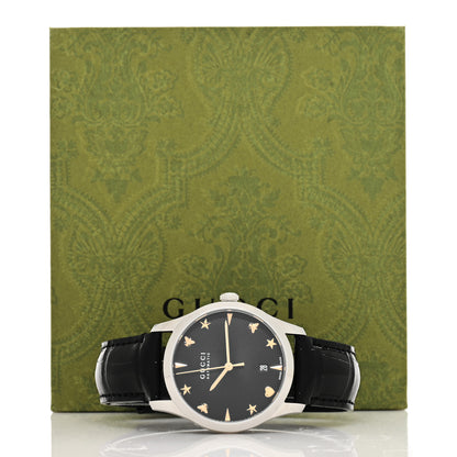 Gucci Stainless Steel Alligator 38mm G-Timeless Charm Automatic Watch Black 5 of 5