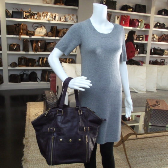 Saint Laurent Leather Downtown Tote Violet 2 of 11