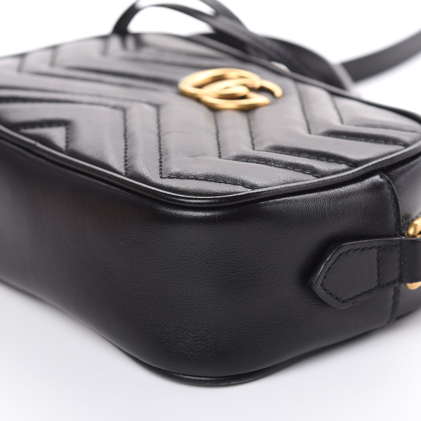 Calfskin Matelasse Mini GG Marmont Chain Shoulder Bag Black