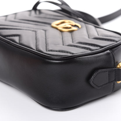 Gucci Calfskin Matelasse Mini GG Marmont Chain Shoulder Bag Black 9 of 9