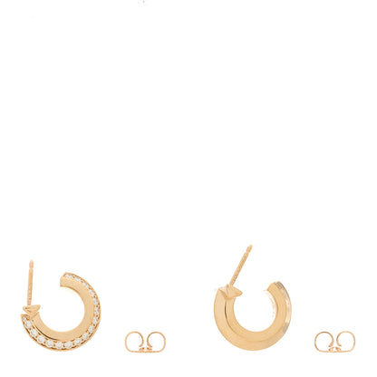 Tiffany 18K Rose Gold Diamond T1 Hoop Earrings 3 of 6
