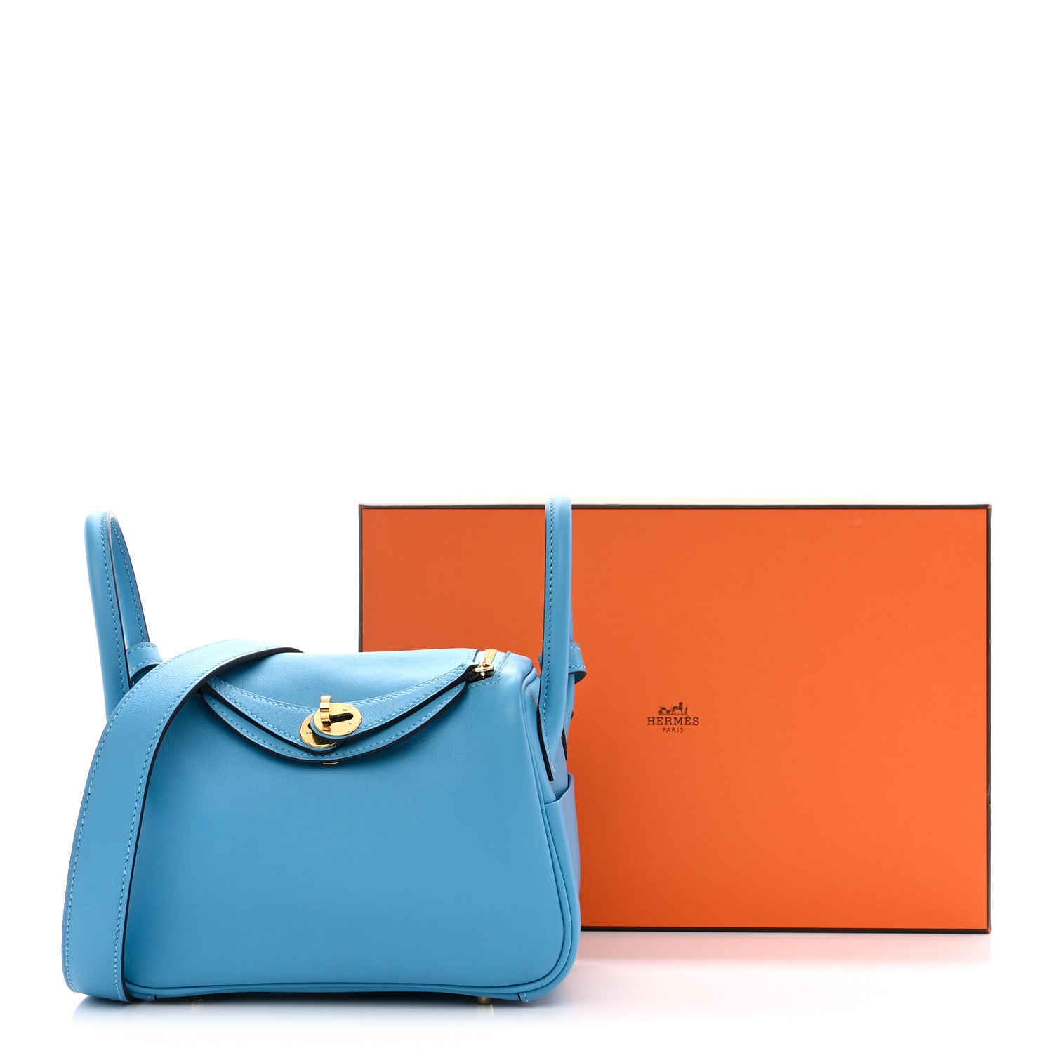Hermes Swift Mini Lindy 20 Bleu Du Nord 11 of 11