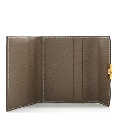 Hermes Epsom Clic Mini Card Holder Etoupe 5 of 6